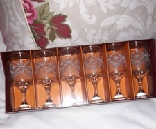 VINTAGE.  DEMA.  CHESTERFIELD. DECORATED GLASSES.  IN BOX