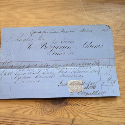 1867 billhead benjamin - billhead,