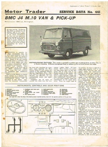 Austin morris van pick up - j4, pick-up