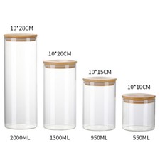 Set of 10 Clear Glass Food