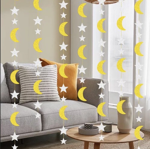 Gold silver moon star - moon,