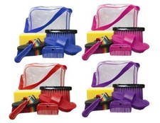 Livestock GROOMING KIT 2 Brushes 1 Hoof Pick 1 Mane Comb 1 Body Sponge 1 Curry