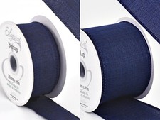 Navy Blue Wired edge Burlap