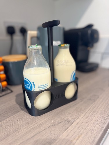 Double milk bottle - bottle, holder