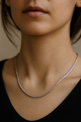 Solid 950 platinum - solid, chain