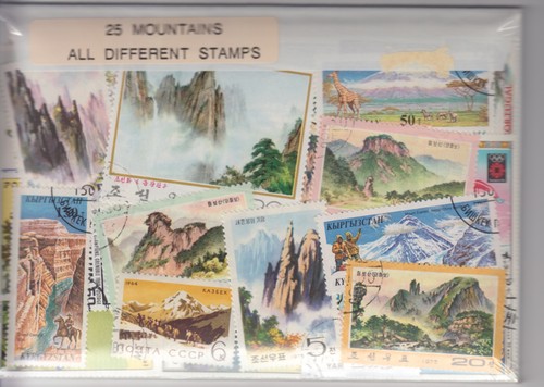 Different mountains stamps - 25,