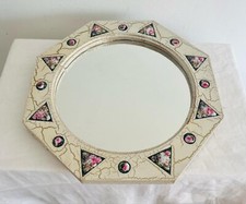 Original rare vintage ESMALTES GARCIA Spanish handmade enamelled Mirror 