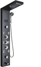 LED Light Shower Panel Waterfall Rain Digital Display Shower Faucet Set SPA