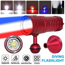 60W Scuba LED Flashlight Torch Diving Photo Video Fill Light Dive 80m Spotlight