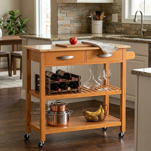 Kitchen island cart rolling - kitchen,