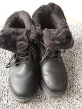 DR MARTENS 1460 KOLBERT DM'S WINTERGRIP FAUX FUR LINED BOOTS BLACK UK6 EU39