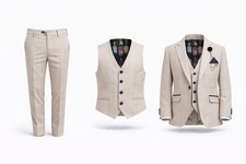 Boys Beige Three Piece Suit