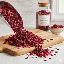 Edible Dried Rose Petals - 100% Natural Food Grade Herbal Tea, Baking & Skincare