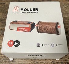 Two Stage Roller, knife sharpener With Magnetic Angle Support Block