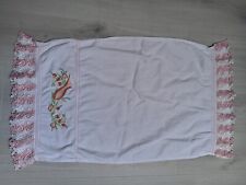 hand towel with embroidered and lace tips