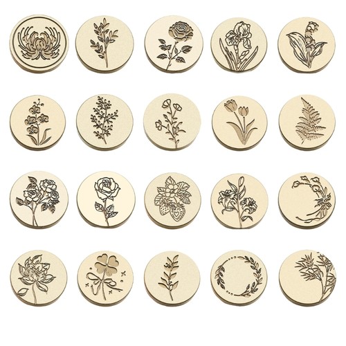 Flower embossed wax seal - embossed, stamp