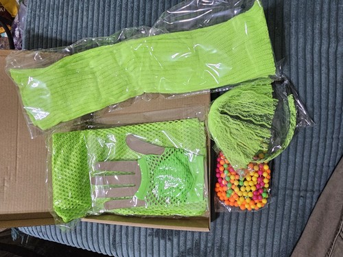 80s neon green fancy dress - , set