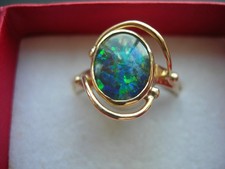 Vintage - Opal 9 Ct Gold Ring - C 1965