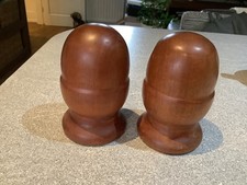 Solid wood acorn newel post tops caps x 2