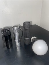 JOB LOT :  LED  Pocket Torch with LEDs : 4 pieces And Hanging Bulb Torch 3xAAA
