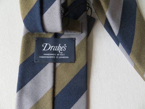 Drake blue khaki striped - ,