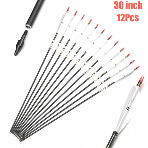 12pcs archery carbon - 30"archery, arrows