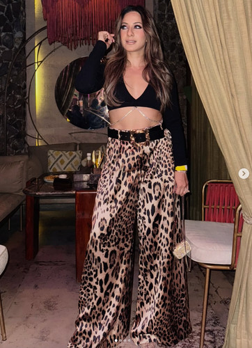Zara leopard printed satin - printed,
