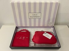 Lulu Guinness Fuchsia Pink ”Glamour Girl” Mirror With Pouch & Coin Purse BNWT
