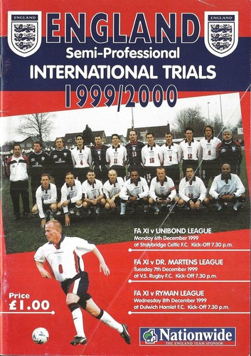 Football programme england - football, programme>england