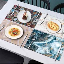 New 1 pcs 30x45cm Leather Tableware Mats Waterproof Non-Slip Desk Pad Placemats