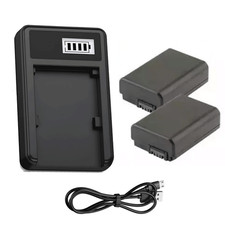 Charger 2PC Battery Sony SLT A37K A37M A37Y A55 A55V A55VL A55VY ZV-E10