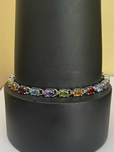 Sterling silver blue topaz - silver,