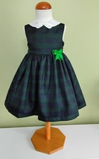 Hand made girls green - green, tartan