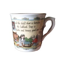 Royal Worcester Fine Porcelaine Birthday Mugs Sunday's Child 1998 Sue Scullard