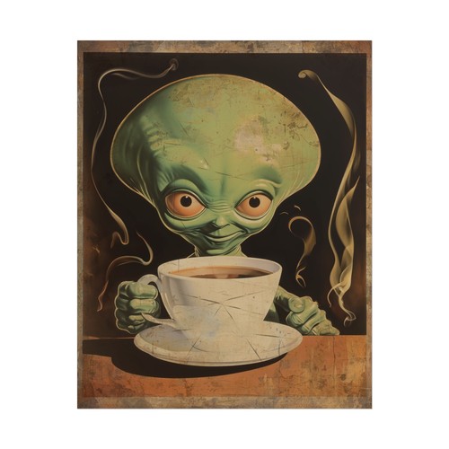 Alien coffee wall - coffee, print