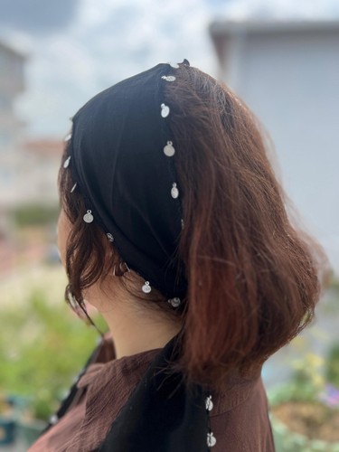 Handmade black cotton - handmade, bandana