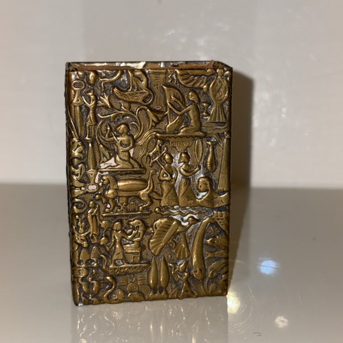 Brass matchbox cover with - matchbox,