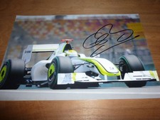 JENSON BUTTON signed 12X8 photo F1 BRAWN + COA