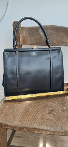 Debonair navy leather vintage - leather,