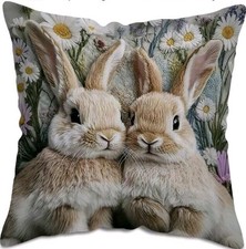 1 X Cute rabbits cushion covers Rabbit Decorative Scatter Cushions