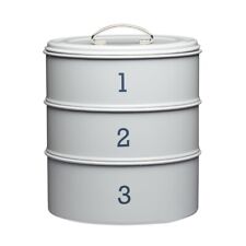 KITCHEN CRAFT LIVING NOSTALGIA 3 TIER CAKE TINS FRENCH GREY LN3TCTGRY