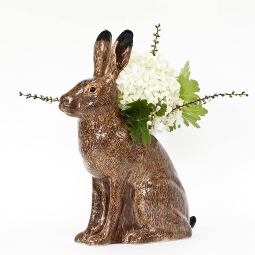 Hare flower vase quail - hare,