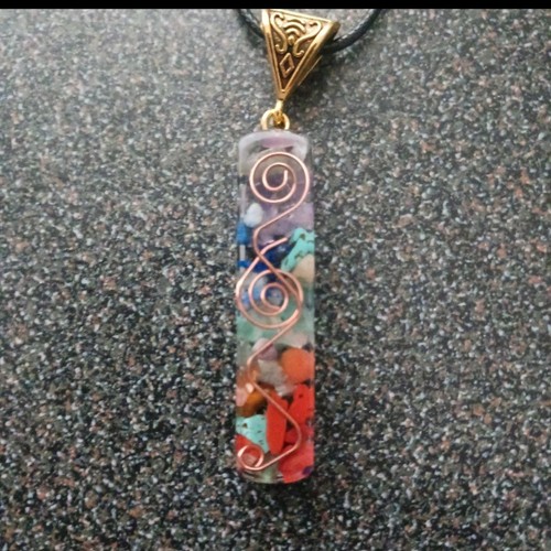 Resin pendant necklace - resin,
