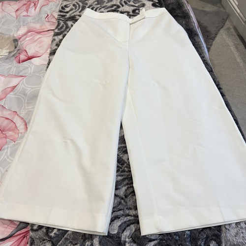 Zara white wide leg cropped - white,