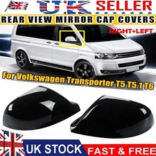 VW TRANSPORTER T5 T5.1 T6 GLOSS BLACK SIDE WING MIRROR CAPS COVERS PROTECTORS*^