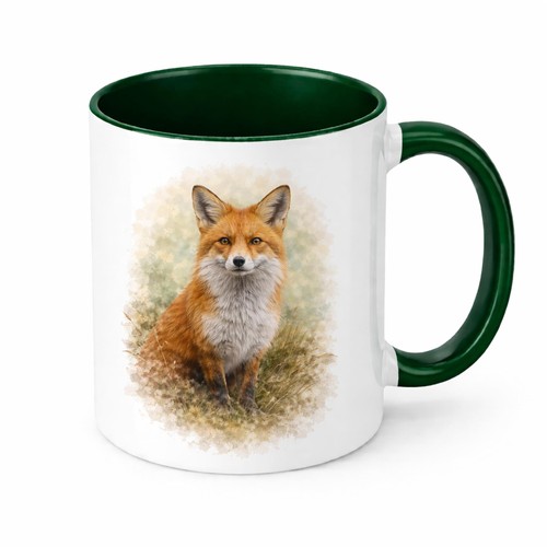 Watercolour fox mug - watercolour,