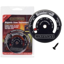 COSYSTOVE STOVE THERMOMETER FLUE PIPE HEAT POWERED FAN MAGNETIC WOOD LOG BURNER