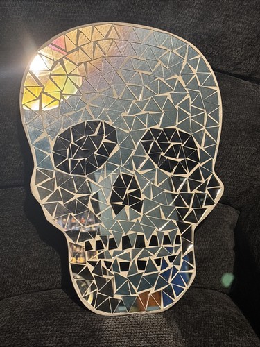 Mosaic skull mirror x - mosaic, mirror-