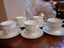 Sadler Fine Bone China Cups & Saucers X5 Pattern Romance Made in England