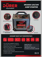 CCP Heavy Duty Car Battery Power Booster Jump Start Starter Pack 3000 AMP12v/24